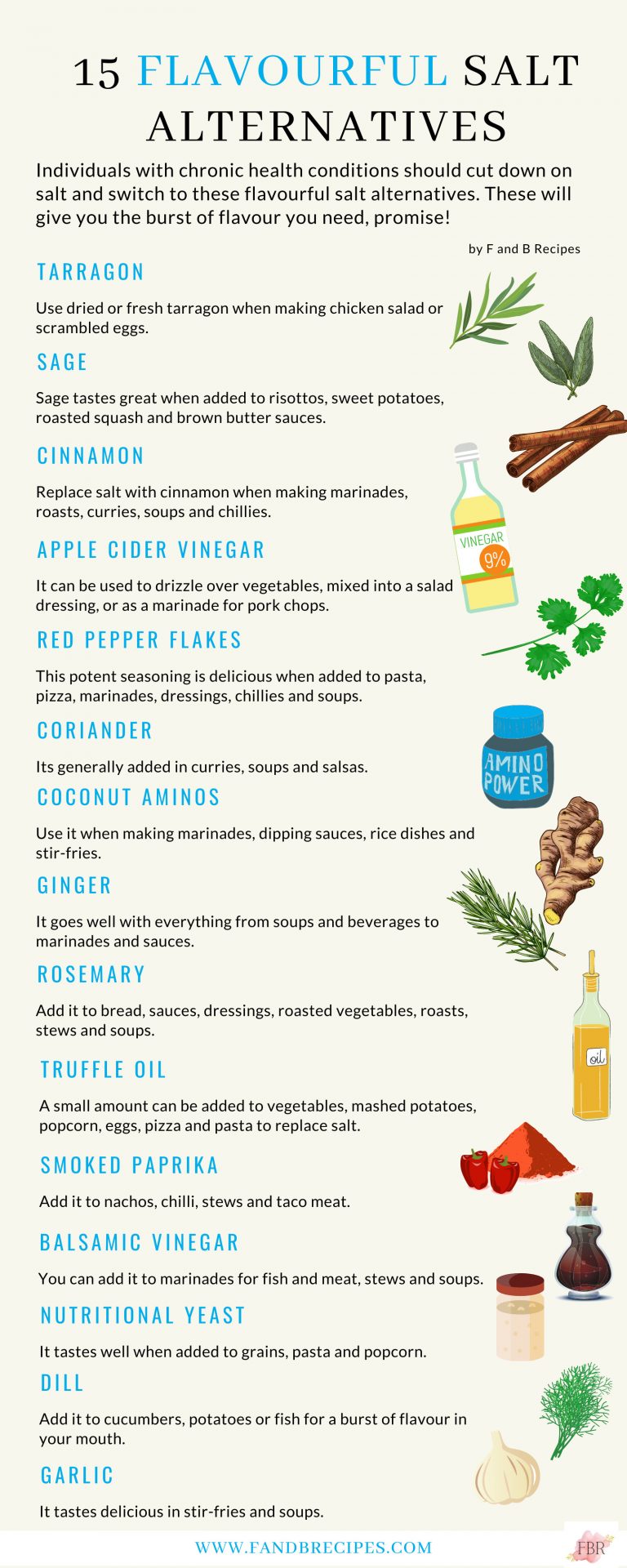 15 Flavourful Salt Alternatives [INFOGRAPHIC] F and B Recipes
