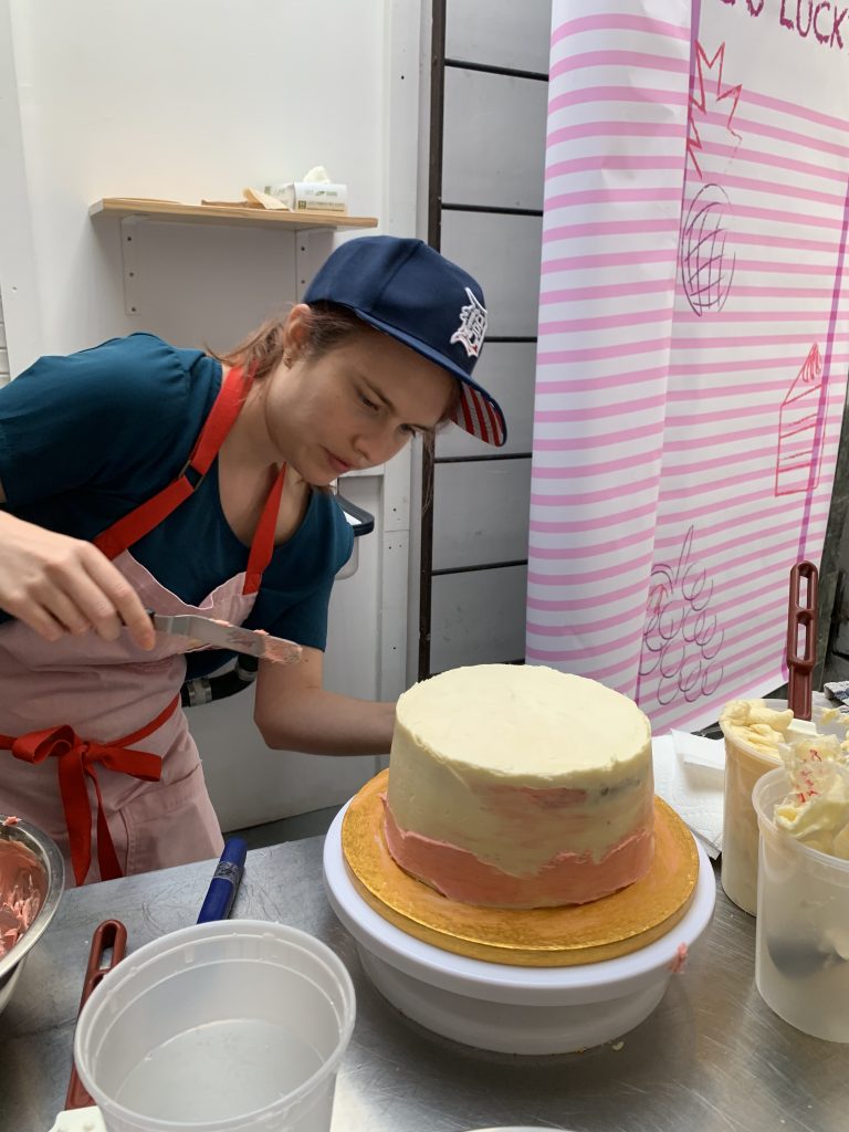 Hadley Decorating a Cake