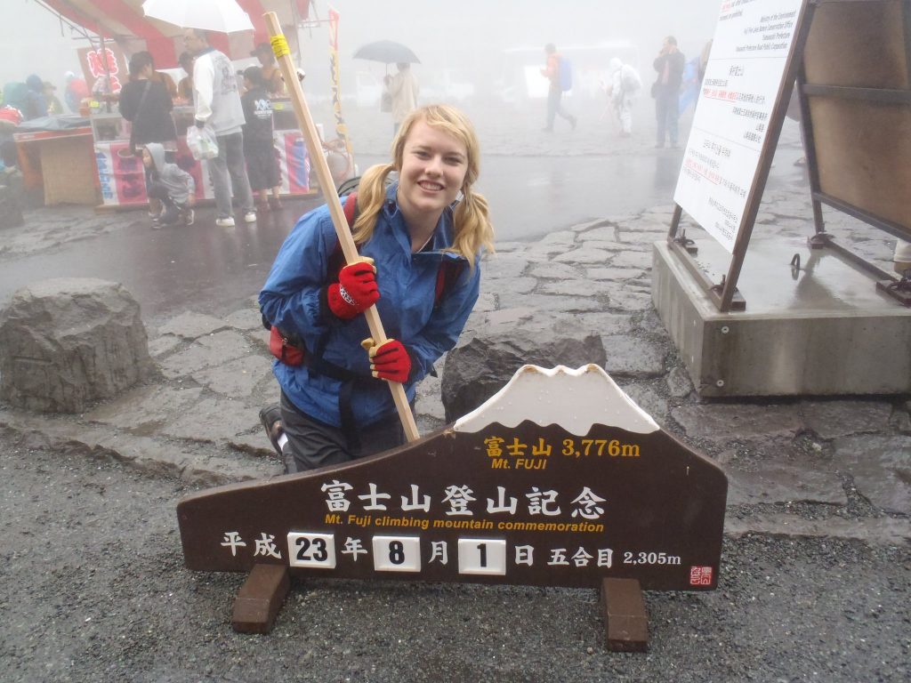 Hadley climbing Mt. Fuji in 2011