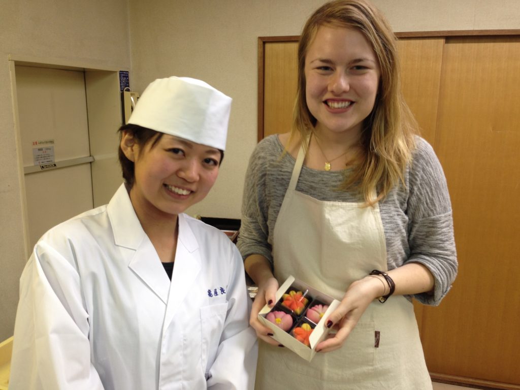 Hadley learning about wagashi in Japan, 2013