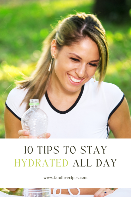 10 Tips to Stay Hydrated All Day Pin
