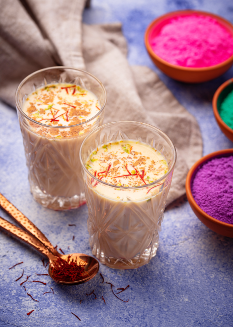 Traditional Indian Drink Thandai with Saffron