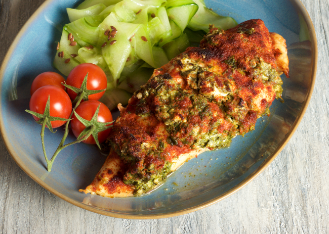 Spinach and feta stuffed chicken breast